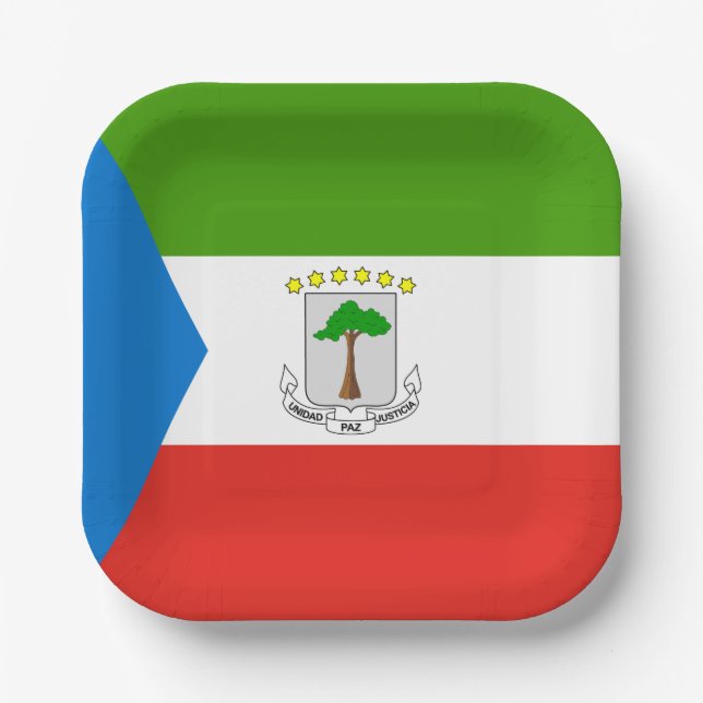 Equatorial Guinea Flag Paper Plates (Front)