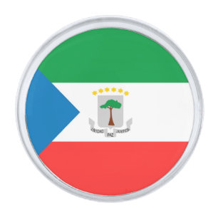 Equatorial Guinea flag Silver Finish Lapel Pin