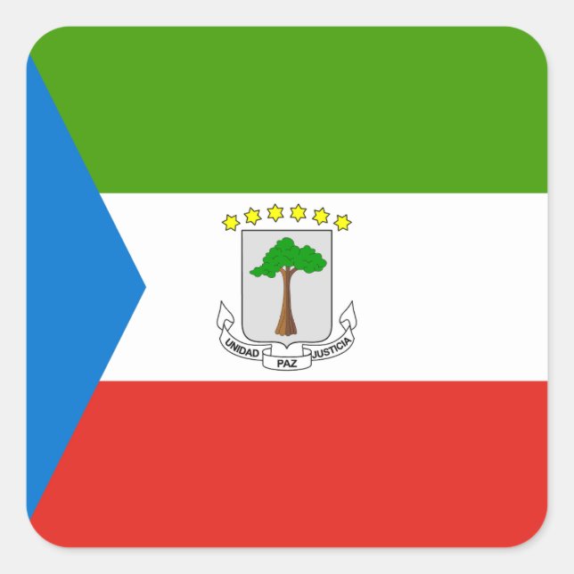 Equatorial Guinea Flag Square Sticker (Front)