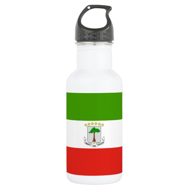Equatorial Guinea Flag Stainless Steel Water Bottle (Front)