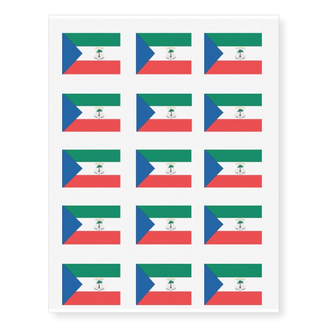 Equatorial Guinea Flag Temporary Tattoos (Front)