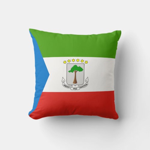 Equatorial Guinea Flag Throw Pillow