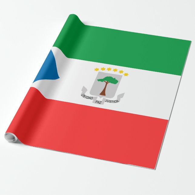 Equatorial Guinea flag Wrapping Paper (Unrolled)