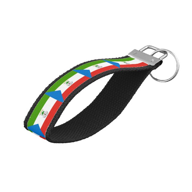Equatorial Guinea Flag Wrist Keychain (Angled Up)