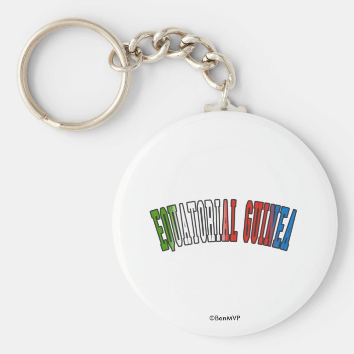 Equatorial Guinea in National Flag Colors Keychain