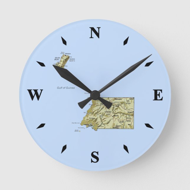 Equatorial Guinea Map Clock (Front)