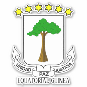 Equatorial Guinea National Coat Of Arms Patriotic  Sticker