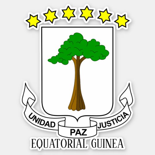 Equatorial Guinea National Coat Of Arms Patriotic  Sticker