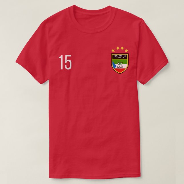 Equatorial Guinea Number 15 Sports Jersey Fifteen T-Shirt (Design Front)