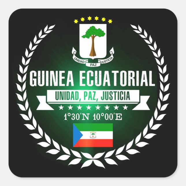Equatorial Guinea Square Sticker (Front)
