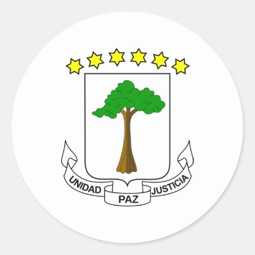 Equatorial Guinean Coat of Arms Classic Round Sticker