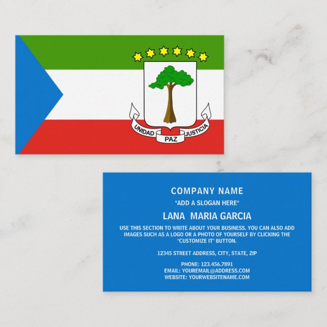 Equatorial Guinean Flag & Coat of Arms Business Card (Front/Back)
