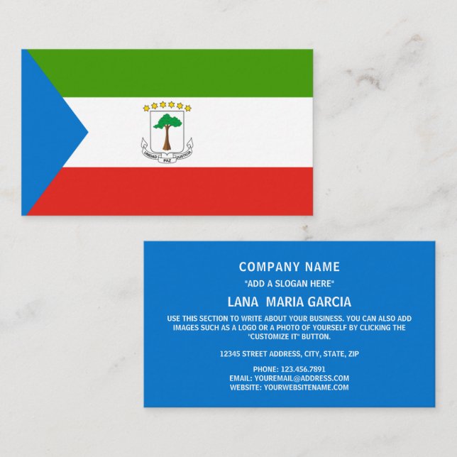 Equatorial Guinean Flag, Flag of Equatorial Guinea Business Card (Front/Back)