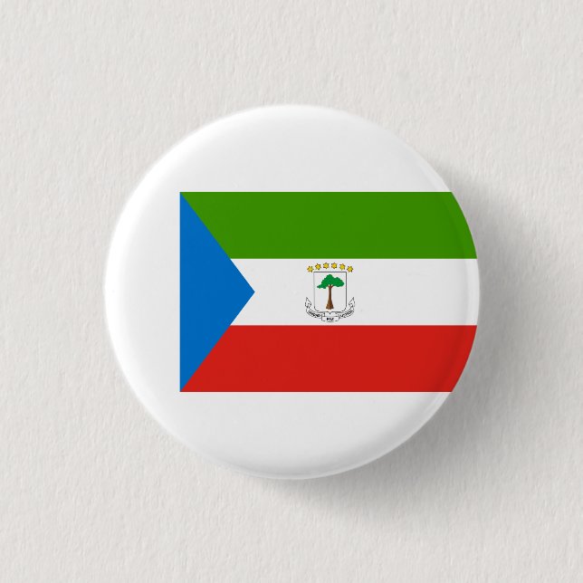 Equatorial Guinean Flag, Flag of Equatorial Guinea Button (Front)