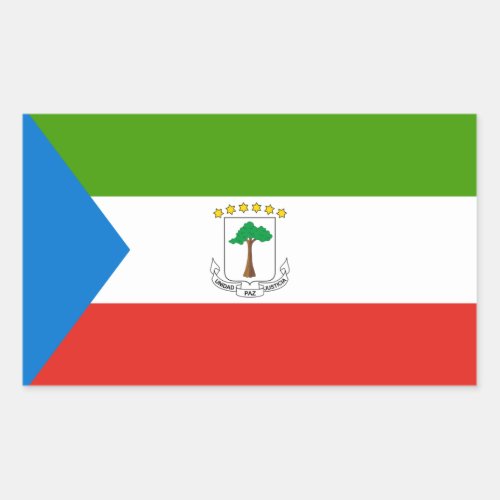 Equatorial Guinean Flag Flag of Equatorial Guinea Rectangular Sticker