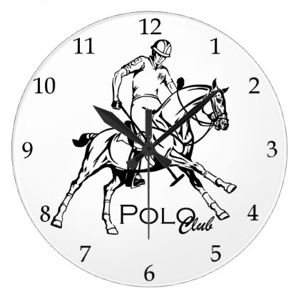 equestria polo sport club large clock