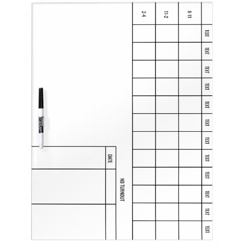Equestrian Barn Manager Horse Turnout Timetable Dry Erase Board