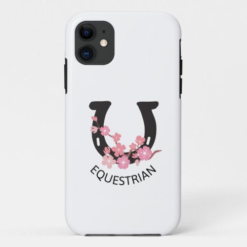 Equestrian beautiful design with floral horseshoe iPhone 11 case