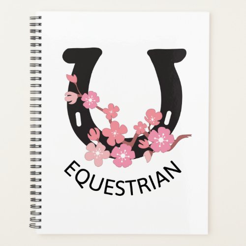 Equestrian beautiful design with floral horseshoe planner