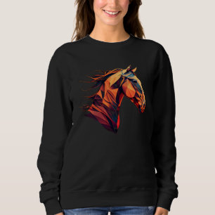 Equestrian Beautiful Horse  Rodeo Western Cowgirl Sweatshirt
