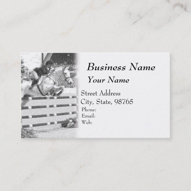 Equestrian Business card - Hunter Jumper (Front)