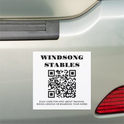 Equestrian Business Custom QR Code Promotional Car Magnet