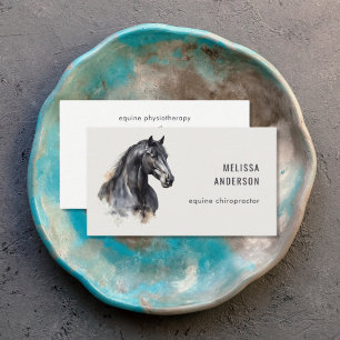 Equestrian Business Modern Watercolor Horse Business Card