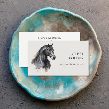 Equestrian Business Modern Watercolor Horse Business Card by the_mad_mare at Zazzle
