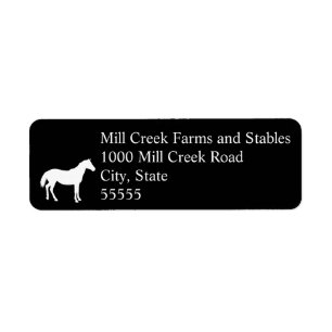 Equestrian Business Name White Horse Address Label