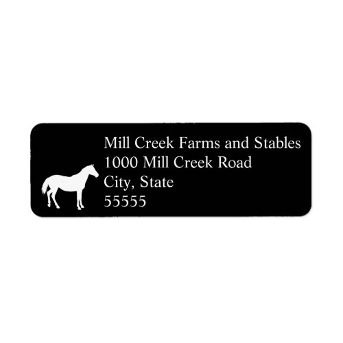 Equestrian Business Name White Horse Address Label