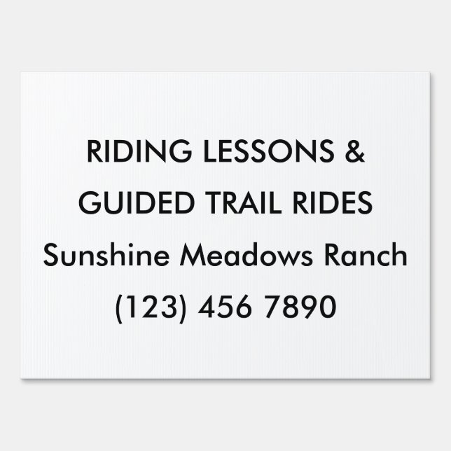 Equestrian Business Promotional Ranch Barn Horses Sign (Front)