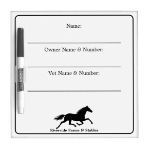 Equestrian Care Horse Stall Dry Erase Board