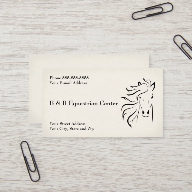 Equestrian Center Business Card (Front/Back In Situ)