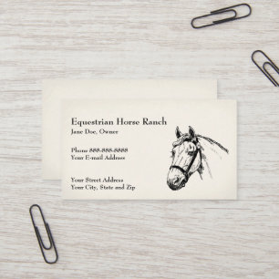 Equestrian Center Riding Stables Business Card