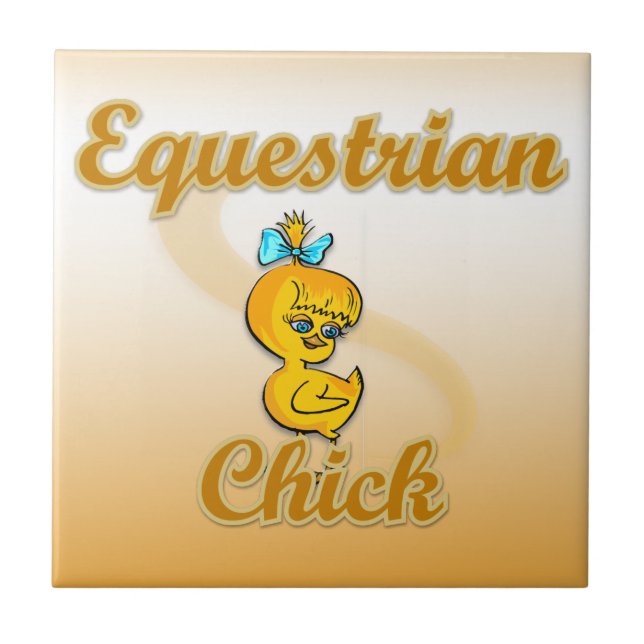 Equestrian Chick Ceramic Tile (Front)