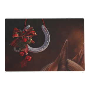 Equestrian Christmas Hanging Horseshoe Photo Placemat