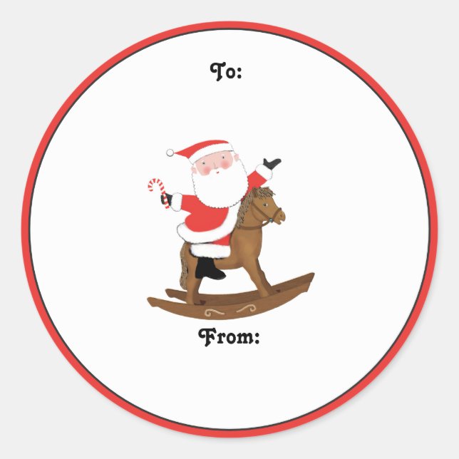 Equestrian Christmas Holiday Gift Tags (Front)