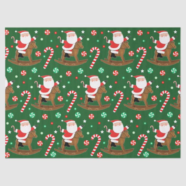 Equestrian Christmas Holiday Gift Tissue Paper (Front)