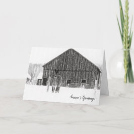 Equestrian Christmas Monochrome Holiday Horse Card