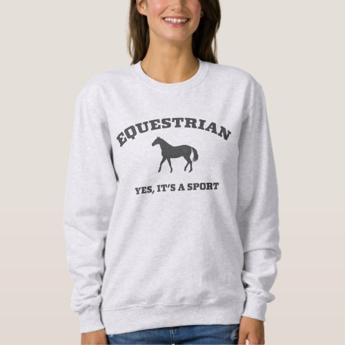 Equestrian College Style Sweater Horse Sport