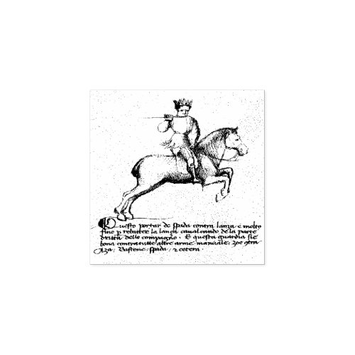 Equestrian Combat Medieval Manuscript 12 Rubber Stamp