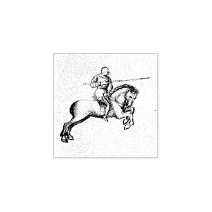 Equestrian Combat (Medieval Manuscript 1.4) Rubber Stamp