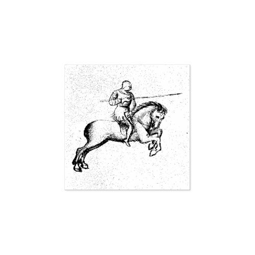 Equestrian Combat Medieval Manuscript 14 Rubber Stamp