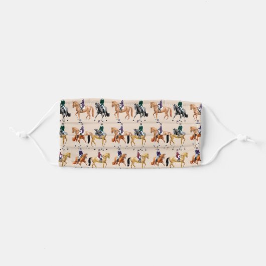 Equestrian Dressage Horse Cloth Face Mask (Front, Folded)