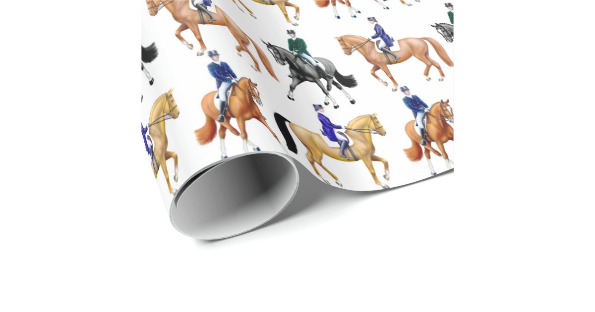 Equestrian Dressage Horse Wrapping Paper Zazzle