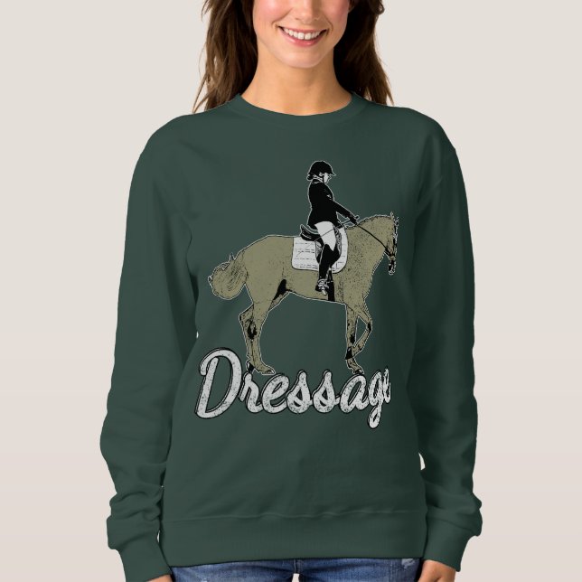 Equestrian Dressage Vintage Illustration. Sweatshirt (Front)