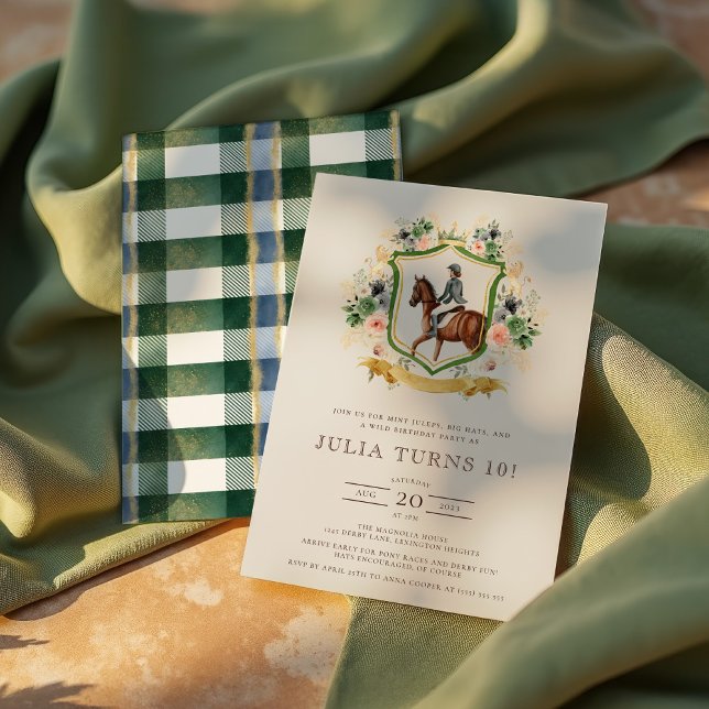 Equestrian Elegant Floral Horse Birthday Party Invitation (Creator Uploaded)