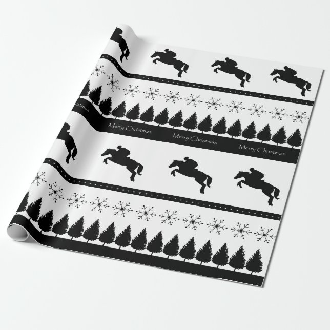 Equestrian Eventer Wrapping Paper (Unrolled)