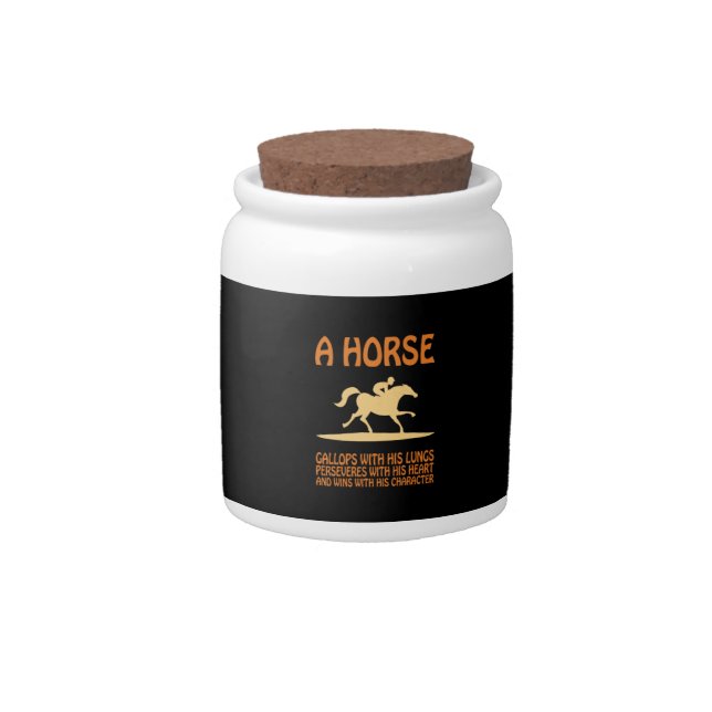 Equestrian Gift | A Horse Gallops Candy Jar (Front)
