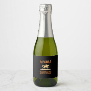 Equestrian Gift   A Horse Gallops Sparkling Wine Label